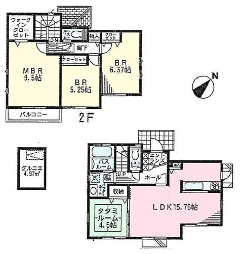 Floor plan. (3 Building), Price 34,800,000 yen, 4LDK, Land area 126.62 sq m , Building area 100.19 sq m