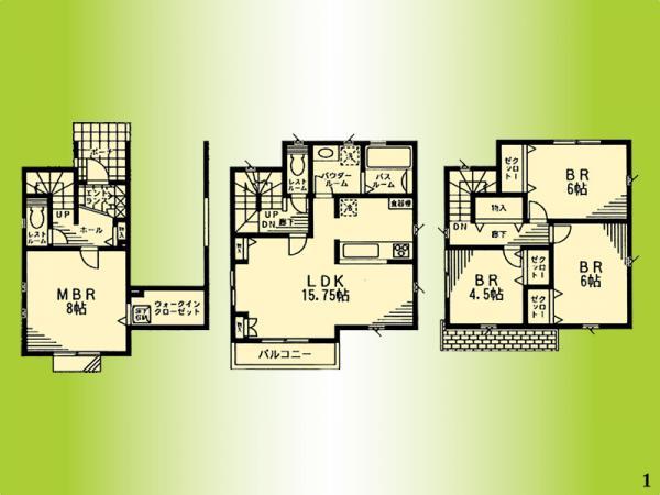 Floor plan. 49,800,000 yen, 4LDK, Land area 70.11 sq m , Building area 105.57 sq m