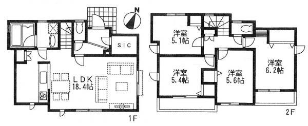 Floor plan. 42,300,000 yen, 4LDK, Land area 103.45 sq m , Spacious space and the building area 86.9 sq m LDK18 Pledge!
