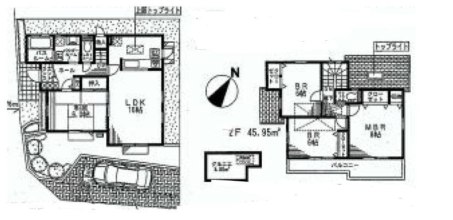 Floor plan. (3 Building), Price 44,800,000 yen, 4LDK, Land area 128.03 sq m , Building area 101.84 sq m