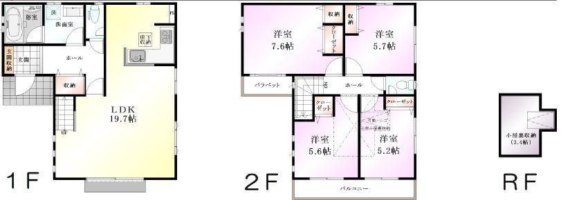 Floor plan. (15 Building), Price 34,300,000 yen, 4LDK, Land area 125.61 sq m , Building area 100.1 sq m