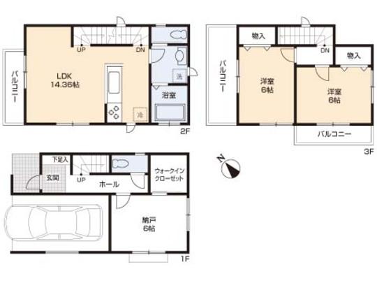 Floor plan. 37,800,000 yen, 2LDK, Land area 67.76 sq m , Building area 84.86 sq m floor plan