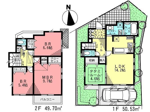 Floor plan. 42,800,000 yen, 3LDK, Land area 101.49 sq m , Building area 100.23 sq m