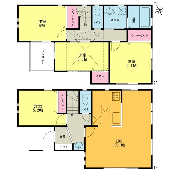 Floor plan. (13 Building), Price 41,300,000 yen, 4LDK, Land area 86.43 sq m , Building area 95.42 sq m
