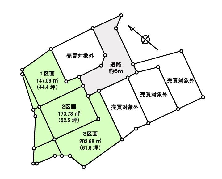 The entire compartment Figure. West because it has become a very open, Sense of openness ・ Views are as good. Clear some land area!