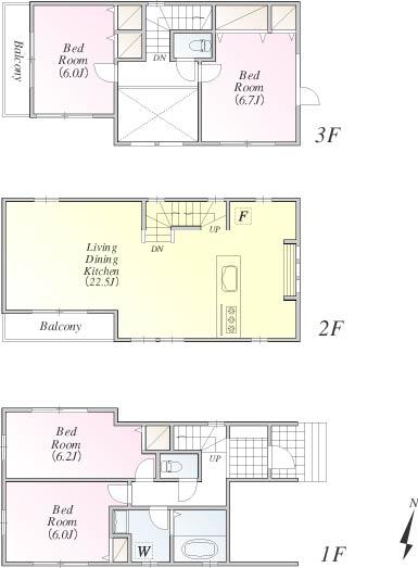 Floor plan. (B Building), Price 41,980,000 yen, 4LDK, Land area 75.62 sq m , Building area 115.51 sq m