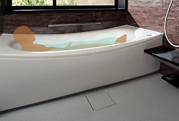 Bathroom. The image of a cradle, Adopt a cradle bathtub. Since the thermos a bathtub, Also it has excellent thermal insulation.