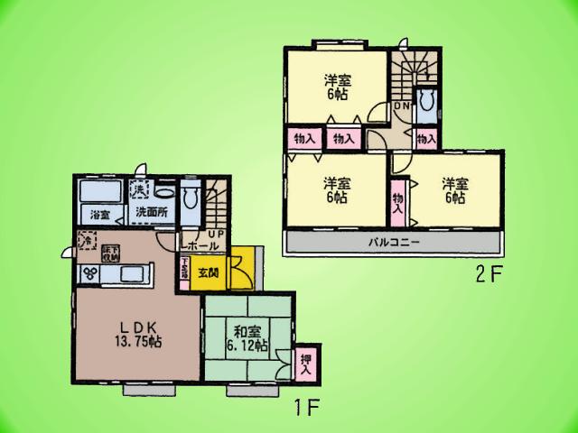 Floor plan. (A Building), Price 37,800,000 yen, 4LDK, Land area 125.2 sq m , Building area 89.22 sq m
