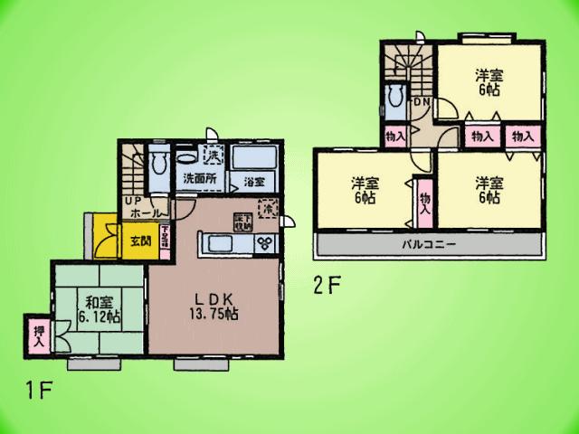 Floor plan. (B Building), Price 37,800,000 yen, 4LDK, Land area 125.2 sq m , Building area 89.22 sq m