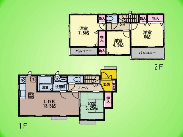 Floor plan. (C Building), Price 33,800,000 yen, 4LDK, Land area 125.2 sq m , Building area 89.42 sq m