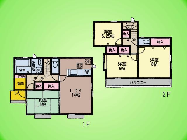 Floor plan. (I Building), Price 39,800,000 yen, 4LDK, Land area 125.51 sq m , Building area 94.81 sq m