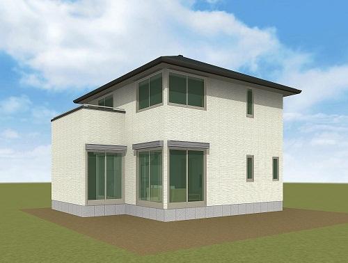 Building plan example (Perth ・ appearance).  [Building body price] 23,160,000 yen (tax included) (building body ・ Outdoor water supply and drainage including construction) 1 floor area 60.99 sq m 2 floor area 56.96 sq m total floor area of ​​117.89 sq m (35.6 square meters)