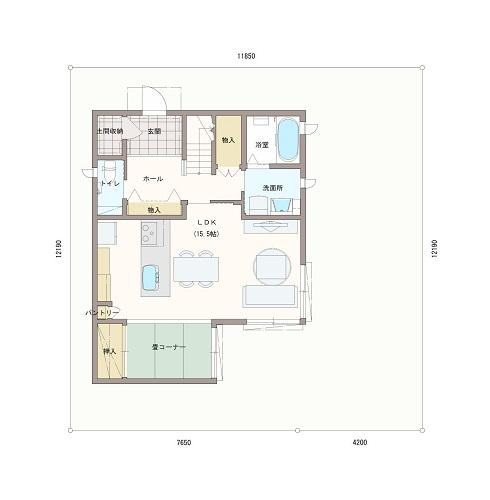 Building plan example (floor plan). 1-floor plan view