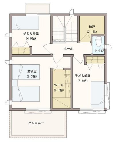 Building plan example (floor plan).  [2-floor plan view]  ※ The above plan, Based on the conditions of each residential land, It is what I tried to create Nari us. Or sell a house of this plan, It does not require the construction of this plan.