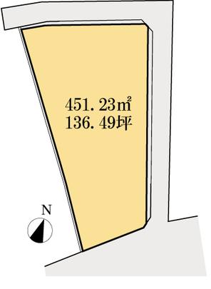 Compartment figure. Land price 29.5 million yen, Land area 451.23 sq m