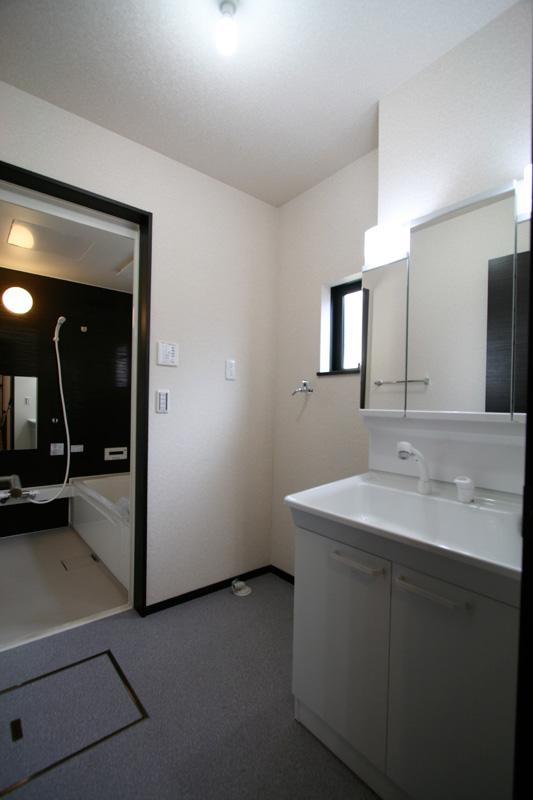 Wash basin, toilet. Example of construction