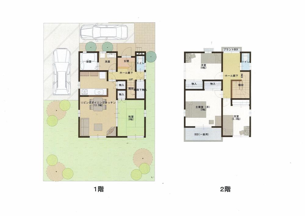 Building plan example (floor plan). Building plan example (compartment number 72) 4LDK, Land price 19,060,000 yen, Land area 164.95 sq m , Building price 15 million yen, Building area 100.19 sq m