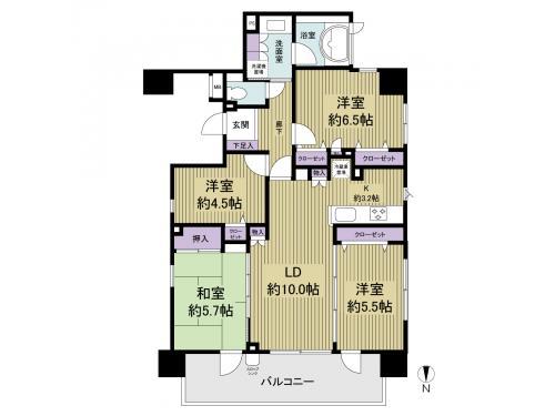 Floor plan. 4LDK, Price 25,800,000 yen, Occupied area 79.15 sq m , Balcony area 12.42 sq m