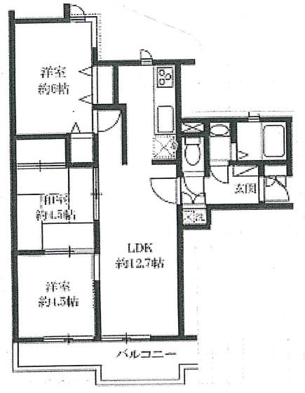 Floor plan. 3LDK, Price 8.8 million yen, Occupied area 59.85 sq m , Balcony area 6.48 sq m Vertical Living! Can it be used by connecting with the Western-style and Japanese-style room in the renovation!