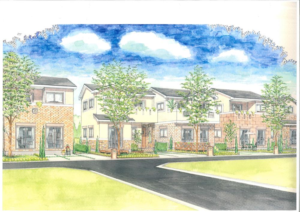 Other building plan example. Cityscape Rendering perspective drawings.