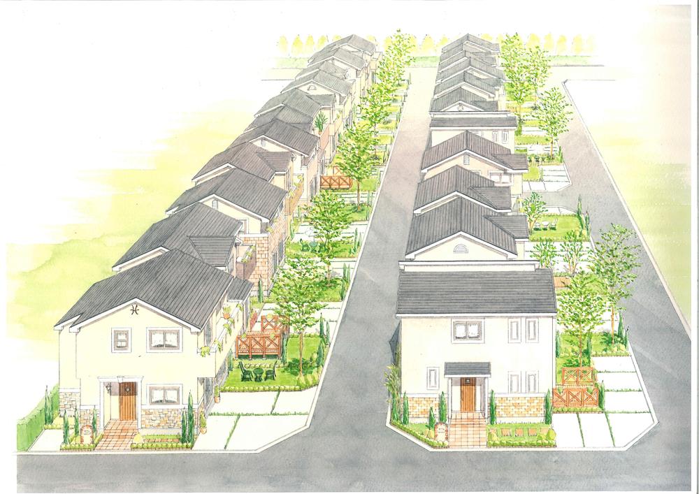 Other building plan example. Cityscape Rendering perspective drawings.