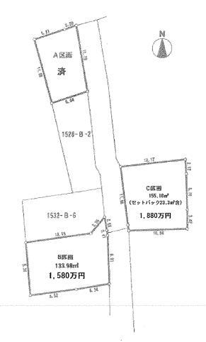 Compartment figure. Land price 18,800,000 yen, Land area 155.18 sq m