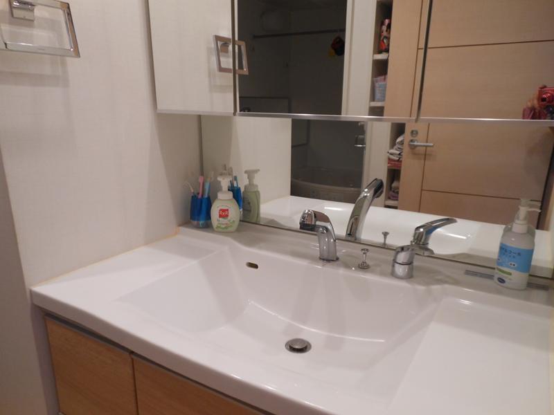 Wash basin, toilet. Wash basin
