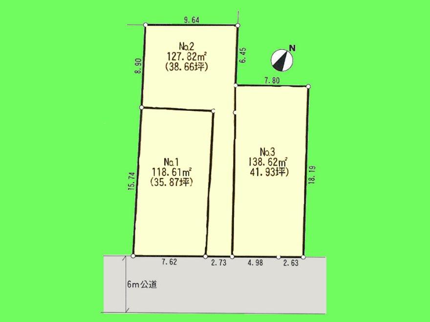 Compartment figure. Land price 28.8 million yen, Land area 118.6 sq m