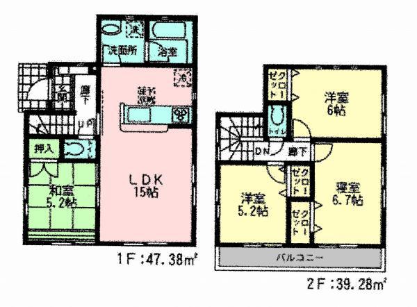 Floor plan. 31,800,000 yen, 4LDK, Land area 120.18 sq m , Building area 86.66 sq m