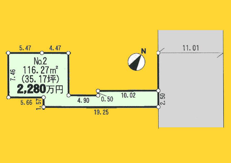 Compartment figure. Land price 22,800,000 yen, Land area 116.27 sq m