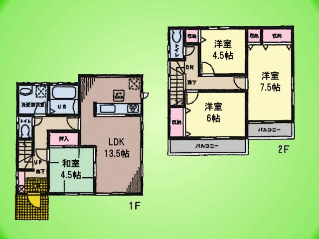 Floor plan. (3 Building), Price 34,800,000 yen, 4LDK, Land area 110.92 sq m , Building area 91.9 sq m