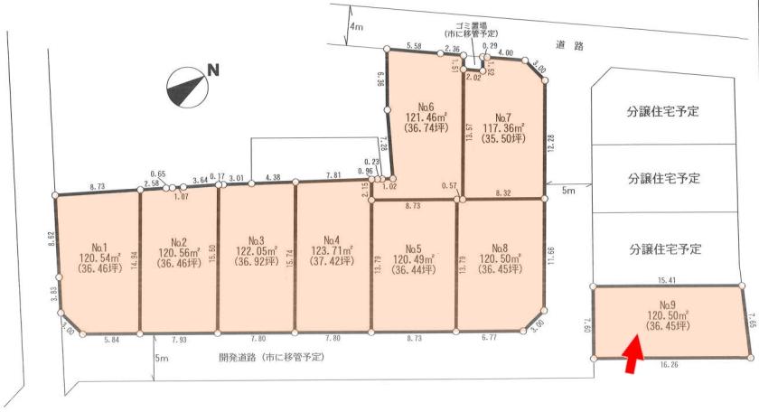 Compartment figure. Land price 14.5 million yen, Land area 120.5 sq m