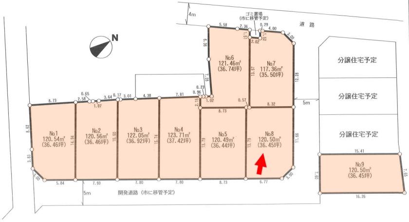 Compartment figure. Land price 14.8 million yen, Land area 120.5 sq m