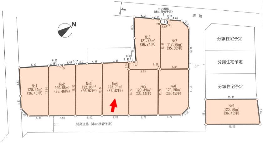 Compartment figure. Land price 14 million yen, Land area 123.71 sq m