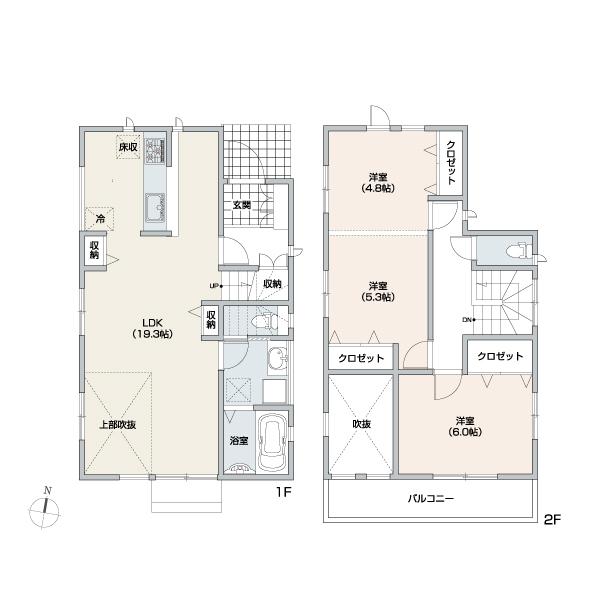 Floor plan. (No.7 compartment), Price 35,800,000 yen, 3LDK, Land area 100.38 sq m , Building area 86.94 sq m