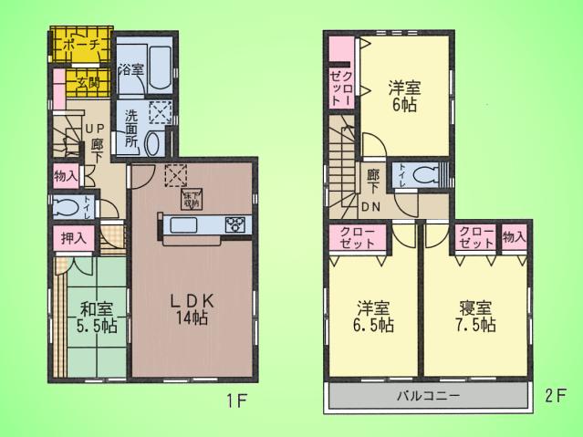 Floor plan. (1 Building), Price 31,800,000 yen, 4LDK, Land area 100.05 sq m , Building area 93.95 sq m