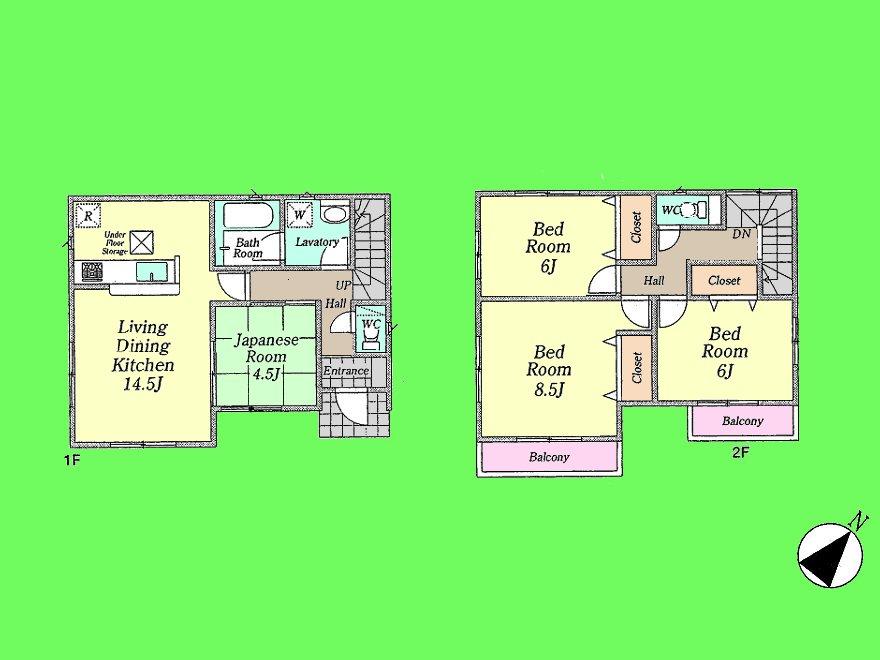Floor plan. (1 Building), Price 30 million yen, 4LDK, Land area 230.42 sq m , Building area 108.15 sq m