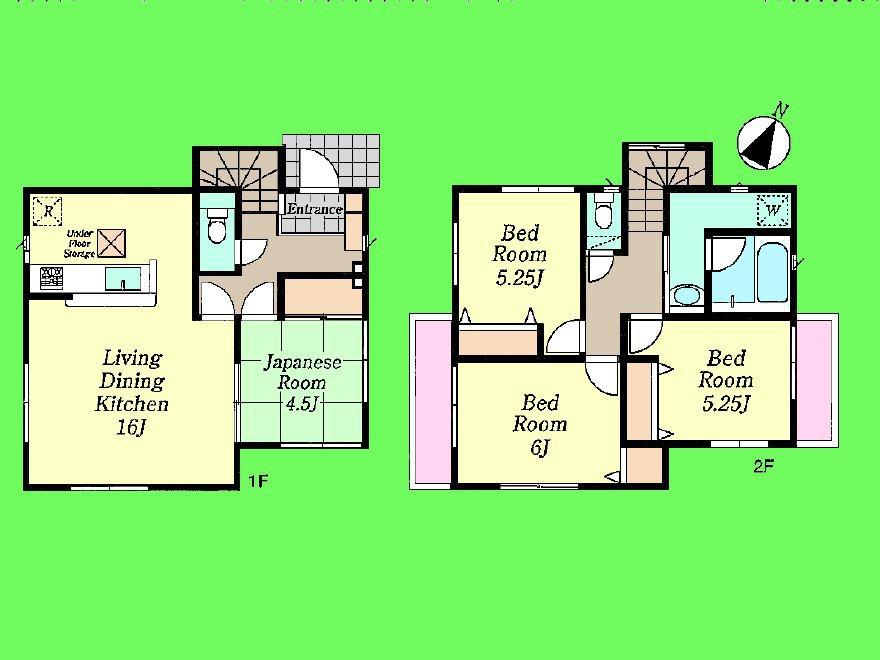 Floor plan. (5 Building), Price 27.5 million yen, 4LDK, Land area 125 sq m , Building area 104.1 sq m