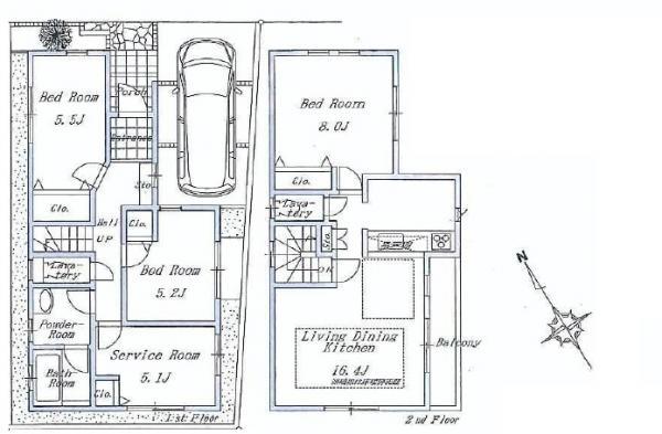Floor plan. 32,500,000 yen, 3LDK+S, Land area 85.04 sq m , Building area 92.74 sq m