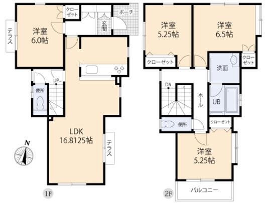 Floor plan. 23.8 million yen, 4LDK, Land area 99.22 sq m , Building area 95.73 sq m floor plan