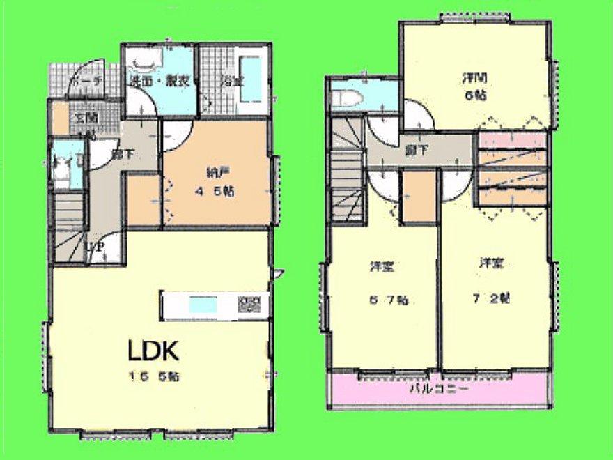 Floor plan. (4 Building), Price 22,800,000 yen, 3LDK+S, Land area 100.92 sq m , Building area 94.39 sq m