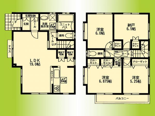 Floor plan. 26,800,000 yen, 3LDK+S, Land area 93.93 sq m , Building area 100.19 sq m