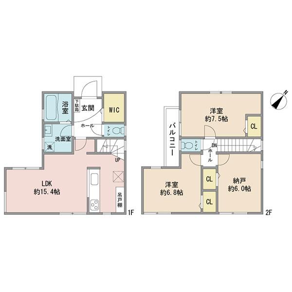Floor plan. 29,200,000 yen, 2LDK + S (storeroom), Land area 75.79 sq m , Building area 88.05 sq m