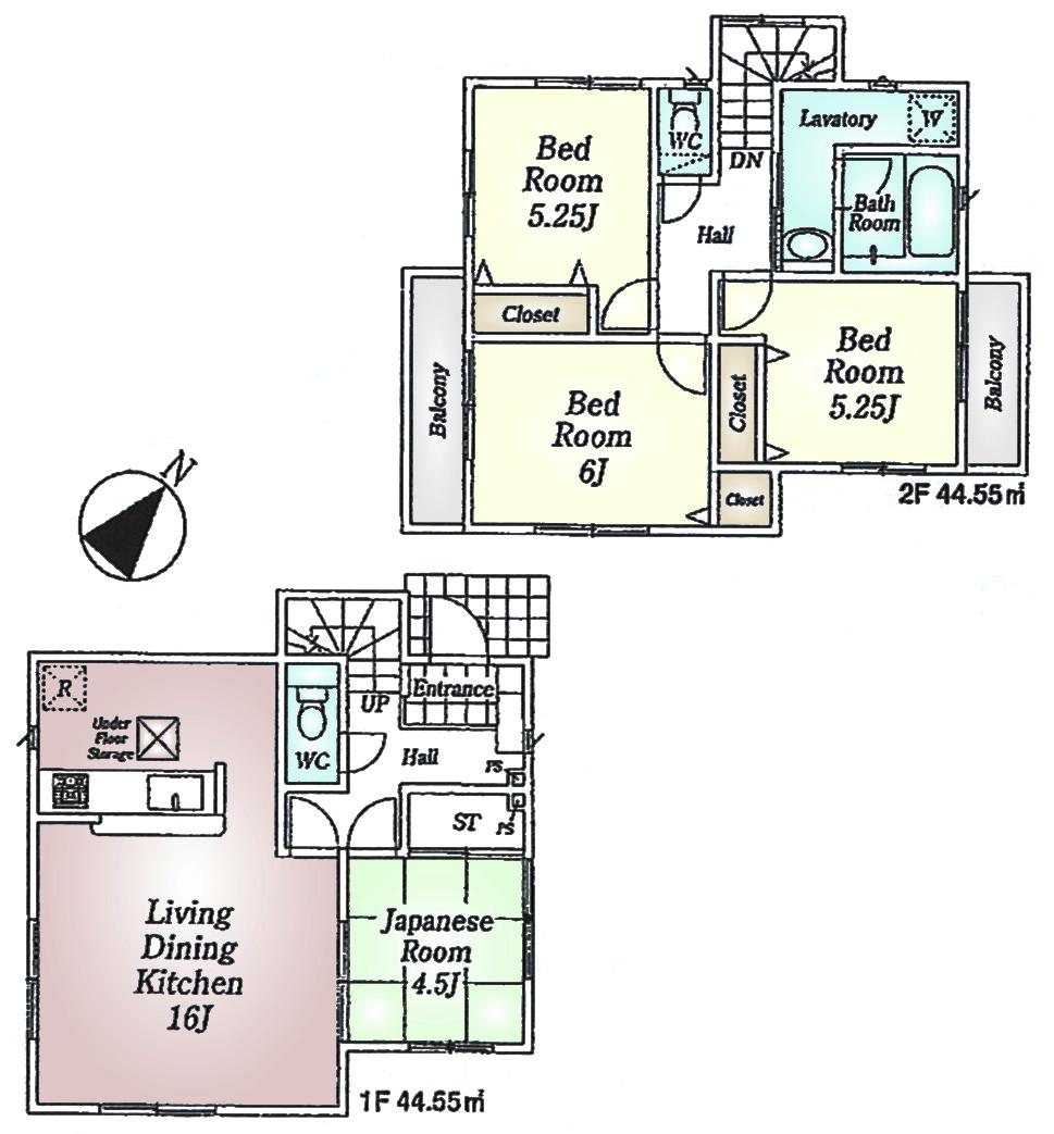 Floor plan. (5 Building), Price 27.5 million yen, 4LDK, Land area 125 sq m , Building area 104.1 sq m