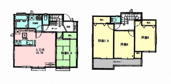 Floor plan. 32,800,000 yen, 4LDK, Land area 122.71 sq m , Building area 92.94 sq m