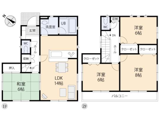 Floor plan. 25,800,000 yen, 4LDK, Land area 135.56 sq m , Building area 93.96 sq m floor plan