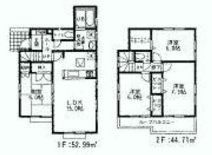 Floor plan. (6 ●), Price 22,800,000 yen, 4LDK, Land area 120.28 sq m , Building area 97.7 sq m