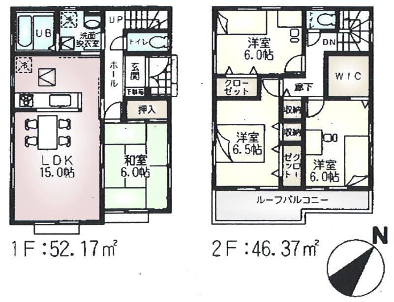 Floor plan. (7 Building), Price 25,800,000 yen, 4LDK, Land area 135.25 sq m , Building area 98.54 sq m