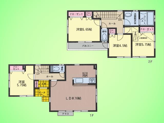 Floor plan. 24,800,000 yen, 4LDK, Land area 79.87 sq m , Bright residential of the building area 92.74 sq m Zenshitsuminami direction ☆