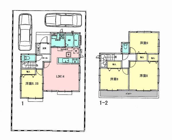 Floor plan. 37,800,000 yen, 4LDK, Land area 134.73 sq m , Building area 92.32 sq m